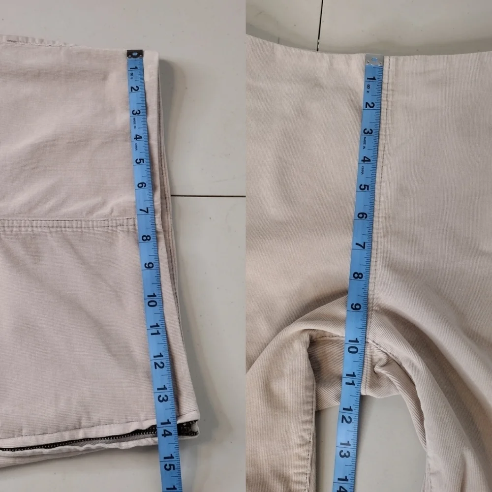 Tory Burch Side Zip Corduroy Office Casual Neutral Taupe Pants Sz 27